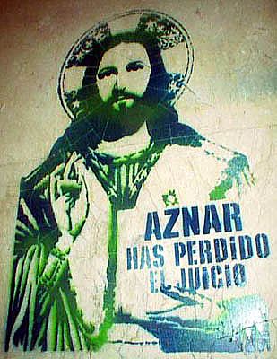 arte urbano_plantillas_Dios catolico_Aznar has perdido el juicio