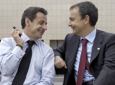 Zapatero y Sarkozy. Fuente: la página defintiva.es