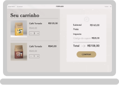 Tela mostrando publique sua loja virtual e comece a vender