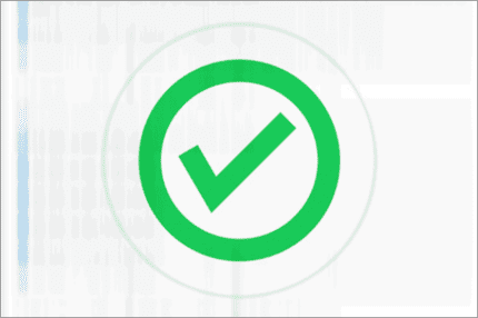 Imagem com um check na cor verde