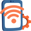 ilustração de um celular com ícone de wi-fi