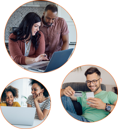 Pessoas mexendo no computador e celular Pessoas mexendo no computador e celular