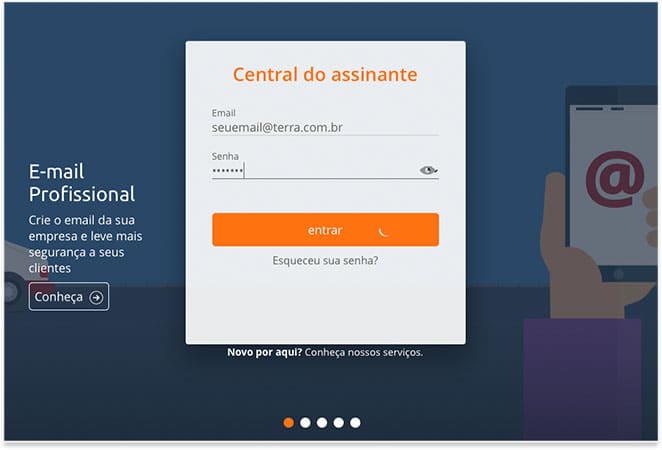 Imagem do login e senha da central de assinante