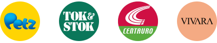Logos lojas parceiras: Ray Ban, Tok & Stok, Magalu e Nestlé.