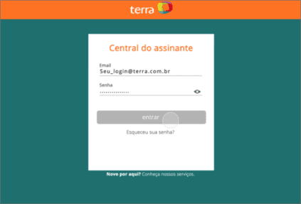 Imagem do login e senha da central de assinante